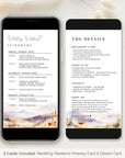 ARNA Wedding Weekend Itinerary Template Digital Card