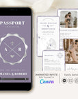 Passport Wedding Invitation Video Template - Purple