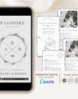 Passport Wedding Invitation Video Template - Silver