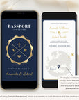 Passport Wedding Invitation Video Template - Blue Navy
