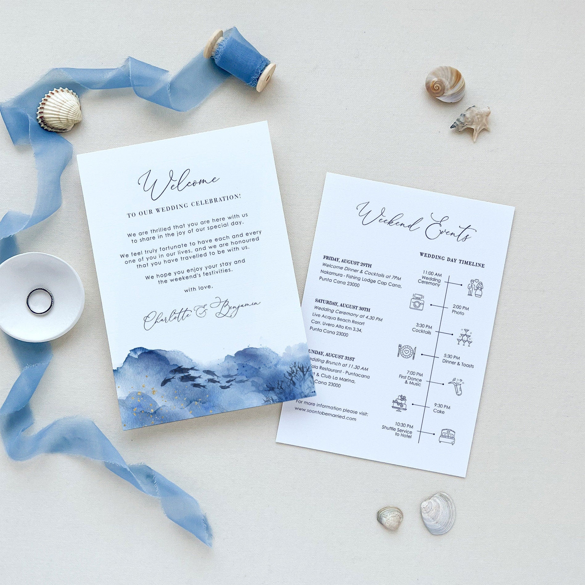 YLENIA Wedding Welcome Letter & Itinerary Template for Guest