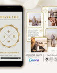 White Passport Theme Wedding Thank You Card Video Template