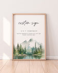 ARNA Mountain Wedding Sign Small
