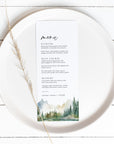 ARNA Mountain Wedding Menu Template