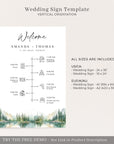 ARNA Mountain Wedding Timeline Sign Template