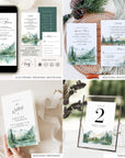 ARNA Mountain Wedding Printable Stationery Bundle Template