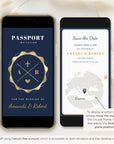 Passport Save The Date Video Template - Blue Navy