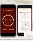 Passport Wedding Invitation Video Template - Burgundy