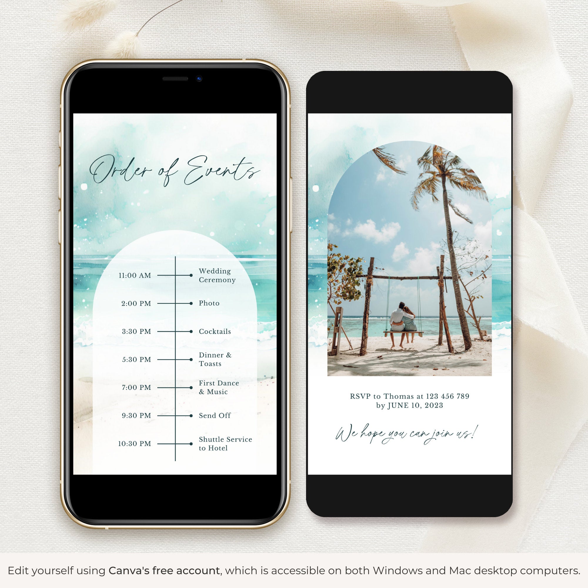 Coastal Wedding Invitation Video Template