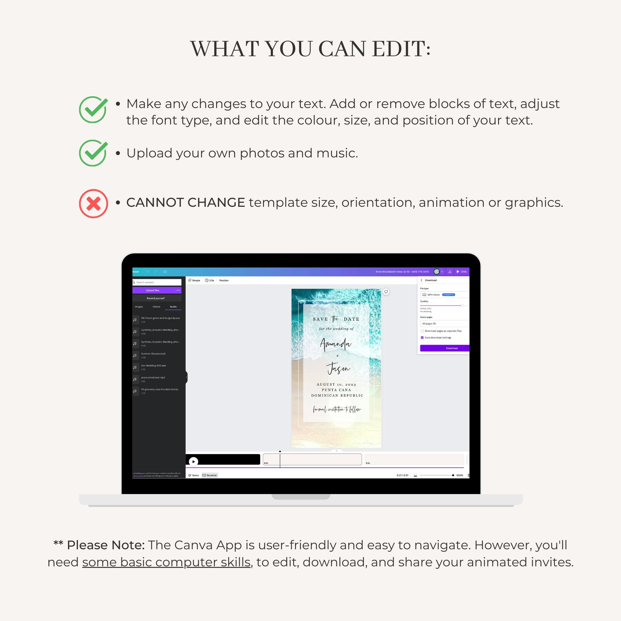 Beach Save the Date Marriage Video Template