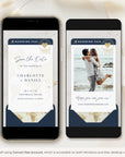 Boarding Pass Save the Date Video Template - Blue Navy