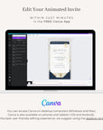 Boarding Pass Save the Date Video Template - Blue Navy