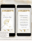 Boarding Pass Wedding Invitation Video Template - White & Gold