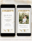 Boarding Pass Save the Date Video Template - White & Gold