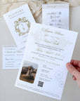 White & Gold Passport Wedding Invitation Template