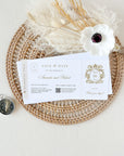 White & Gold Boarding Pass Save the Date Template