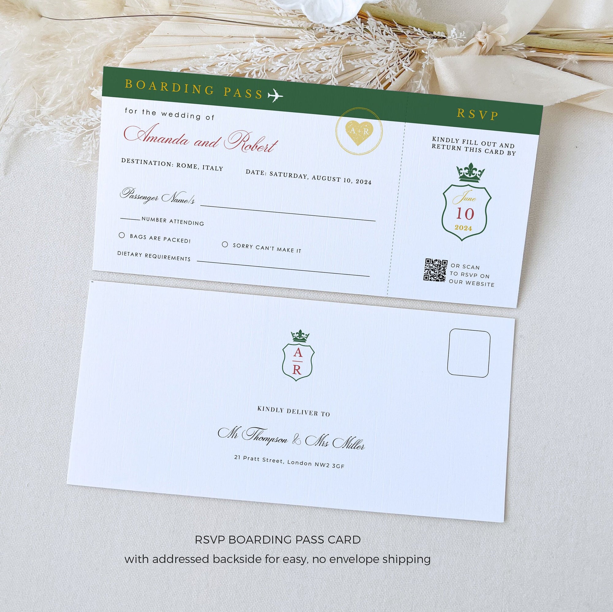 Mexico Passport Wedding Invitation Printable Template