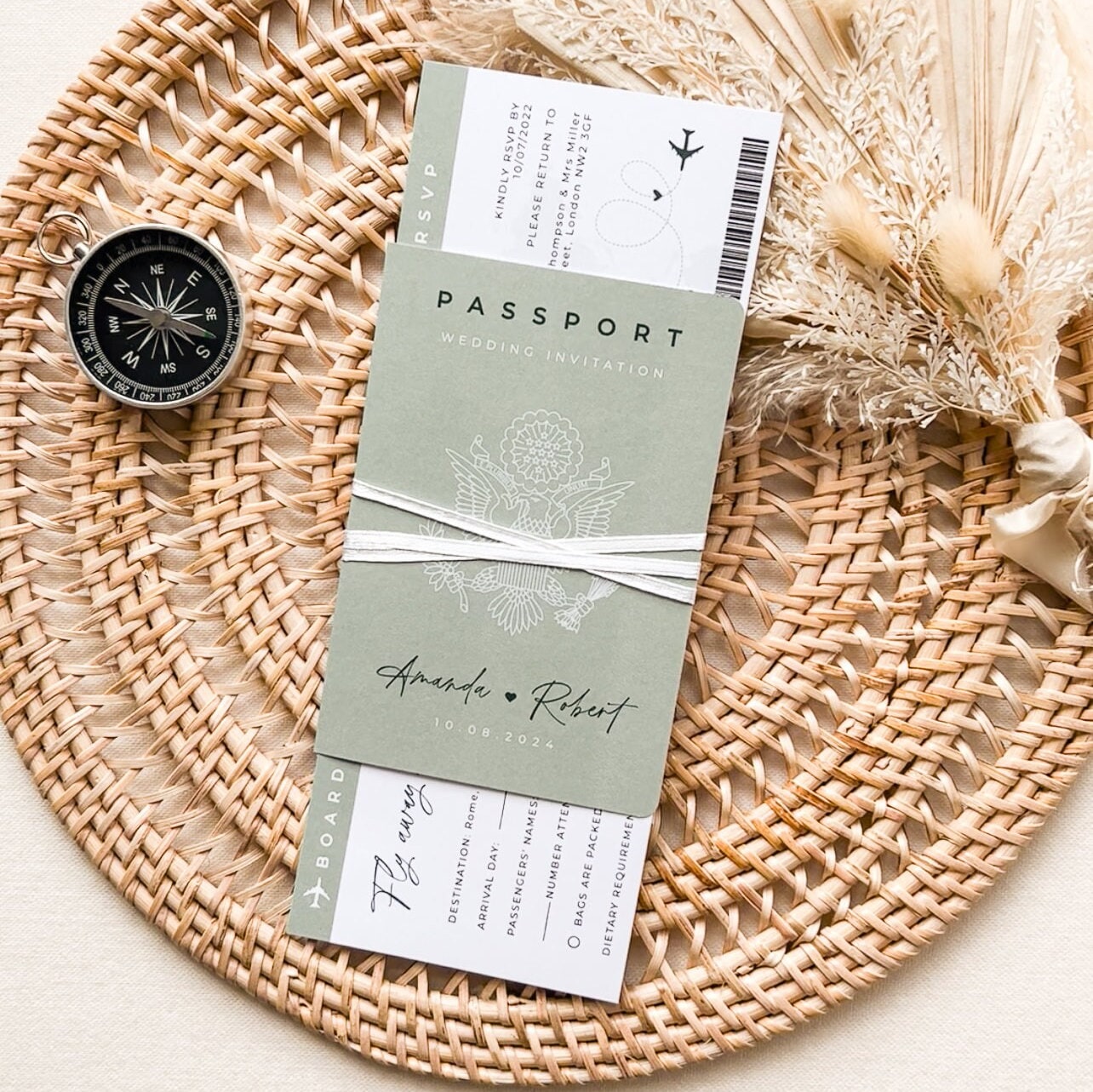 USA Passport Wedding Invitation Printable Template