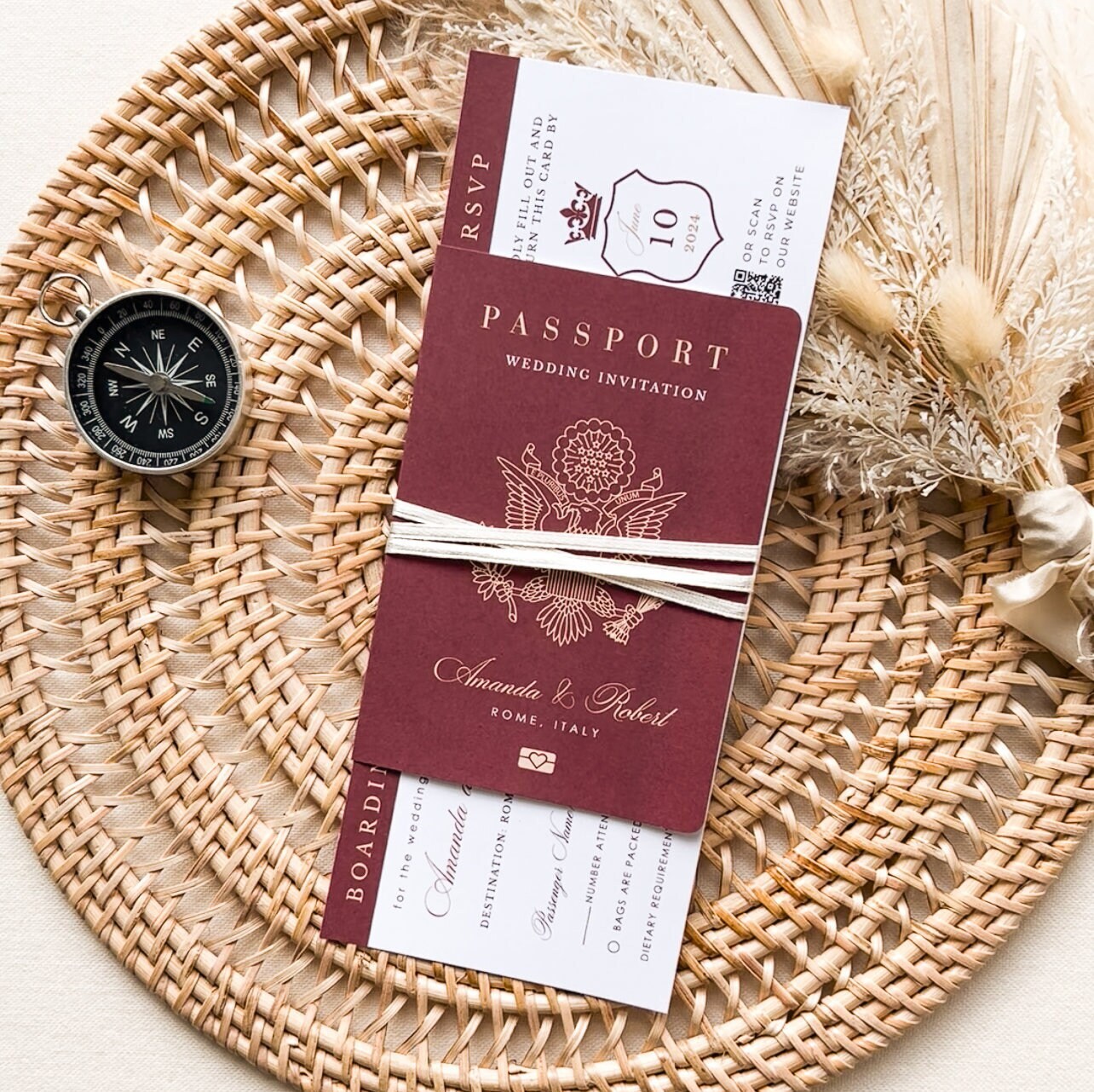 American Passport Wedding Invitation Template