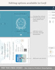 Italy Passport Wedding Invitation Template