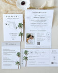 Palm Tree Passport Wedding Invitation Template
