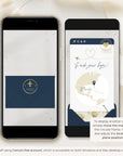 Boarding Pass Save the Date Video Template - Blue Navy