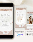 Boarding Pass Save the Date Video Template - Rose Gold