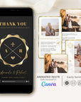 Black Passport Style Wedding Thank You Card Video Template