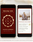 Maroon Passport Style Wedding Thank You Card Video Template
