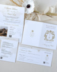 White & Gold Passport Wedding Invitation Template
