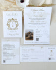 White & Gold Passport Wedding Invitation Template