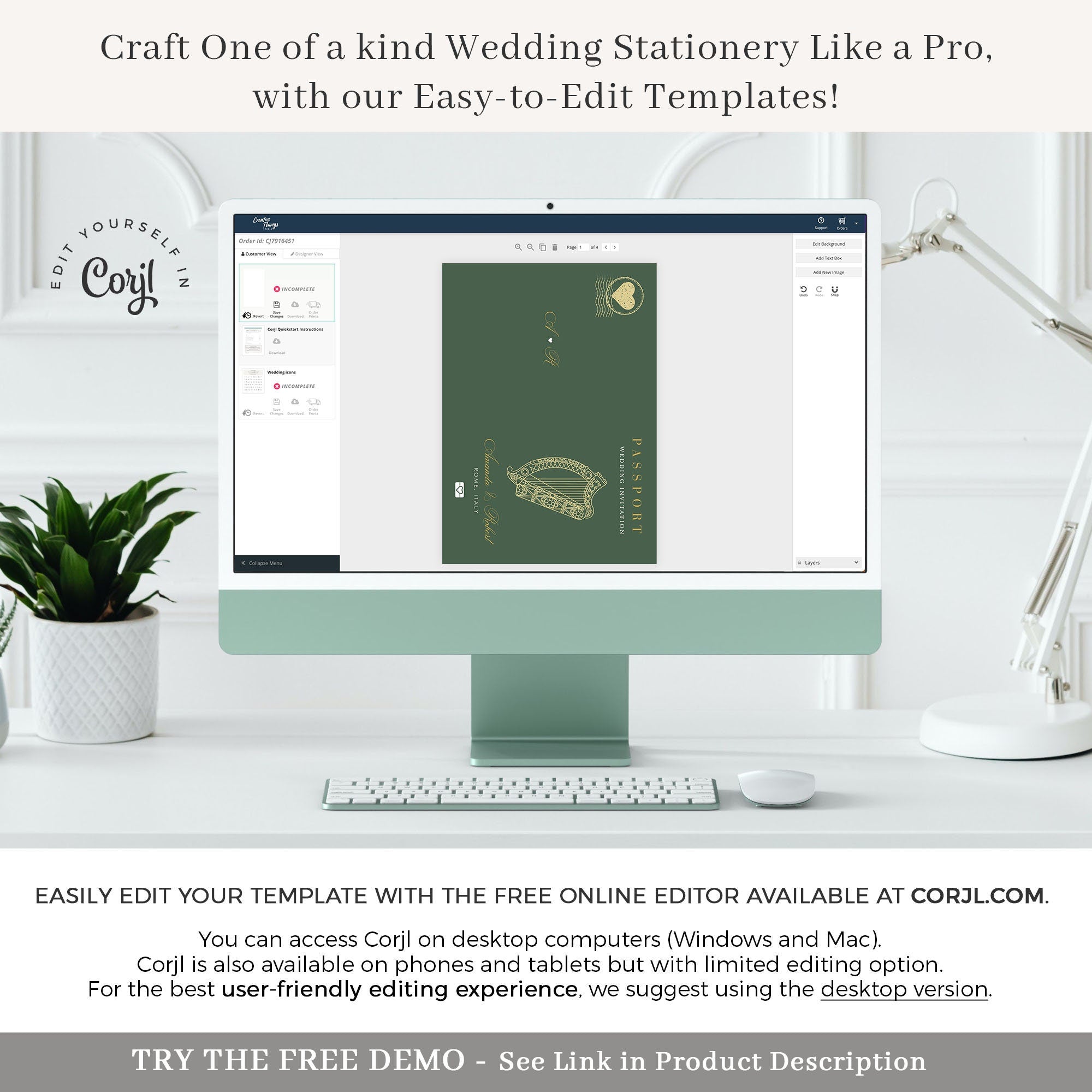 Irish Passport Wedding Invitation Template