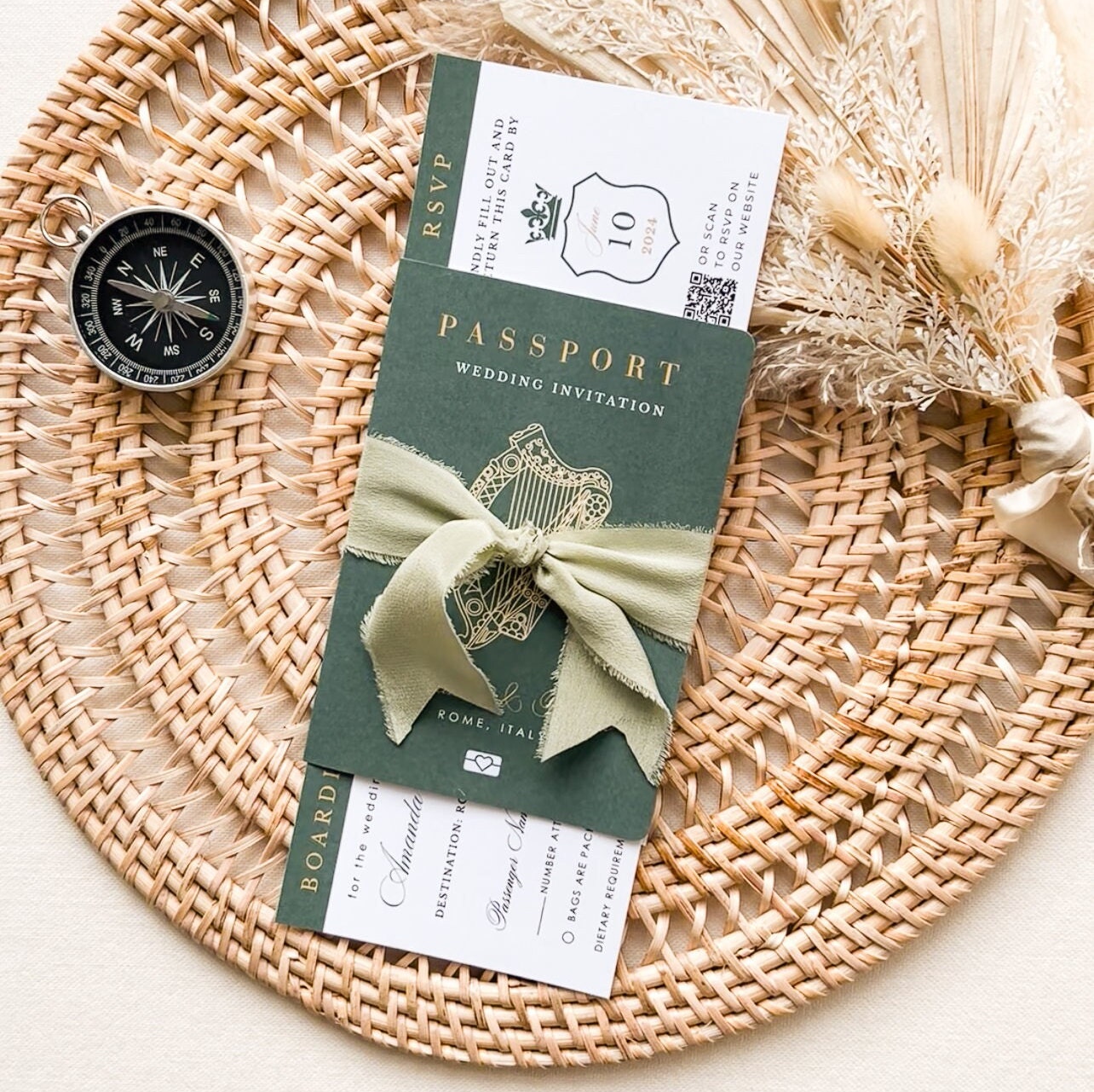 Irish Passport Wedding Invitation Template