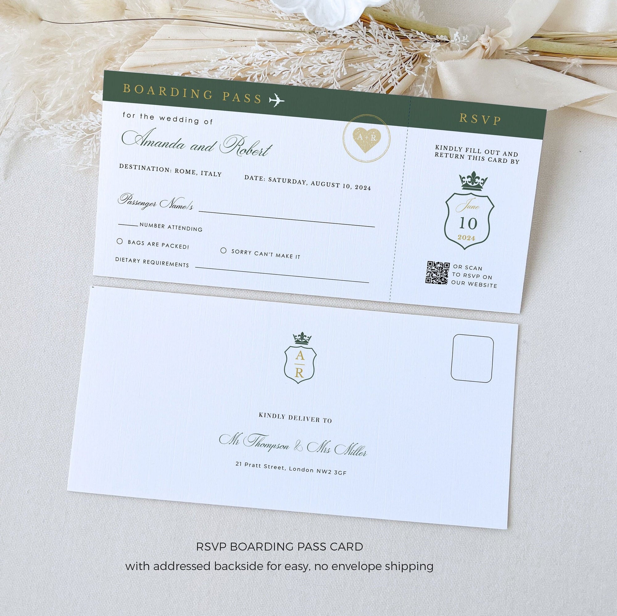 Irish Passport Wedding Invitation Template