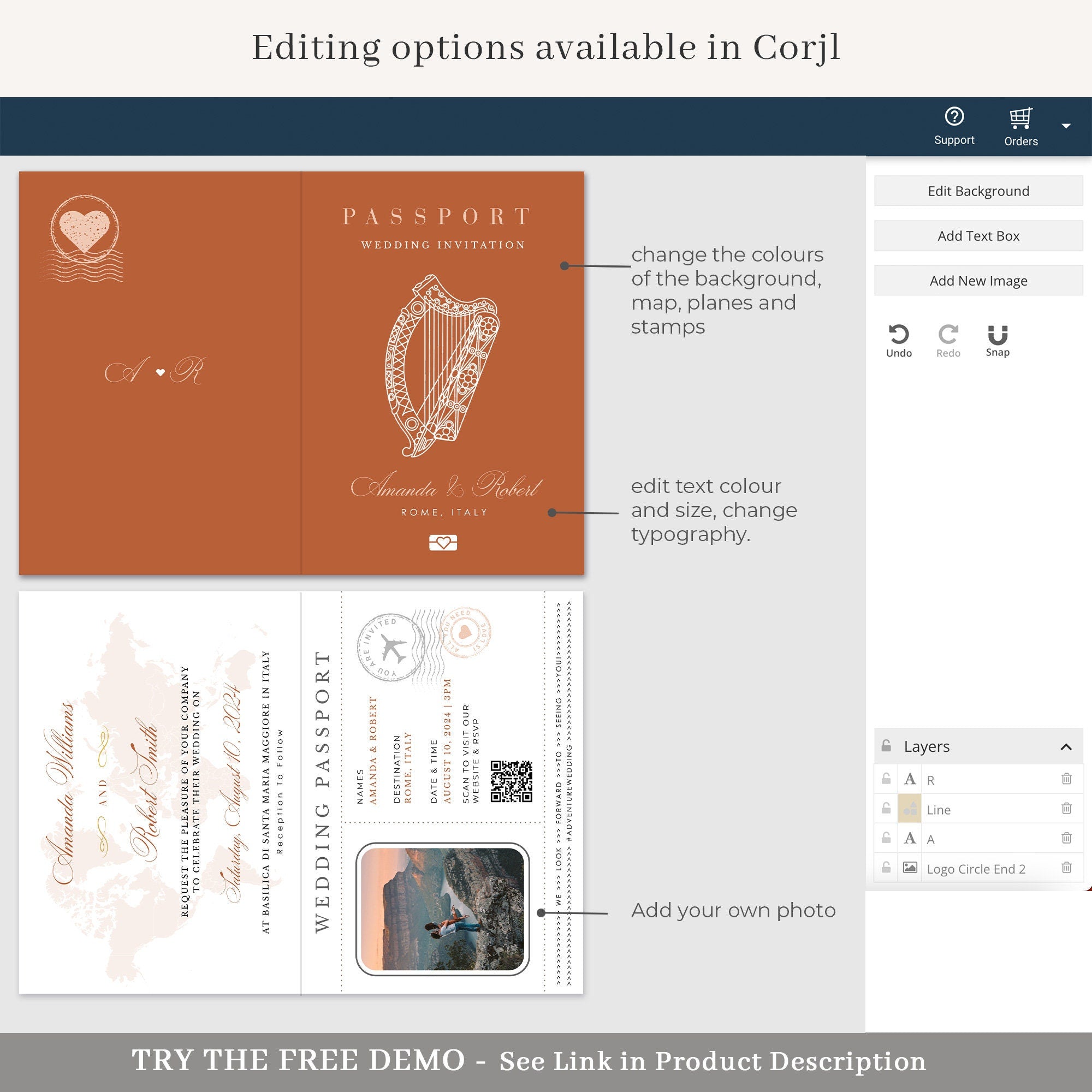 Irish Passport Wedding Invitation Template