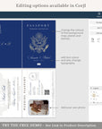 American Passport Wedding Invitation Template