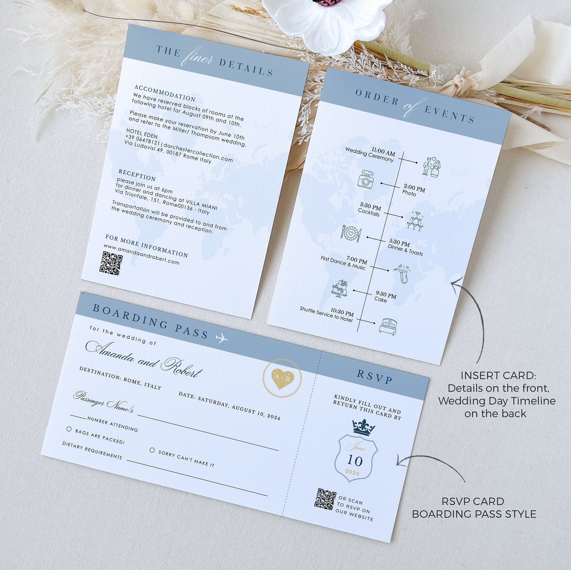 Italy Passport Wedding Invitation Template
