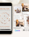 Rosegold Passport Style Wedding Thank You Card Video Template