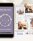 Purple Passport Style Wedding Thank You Card Video Template