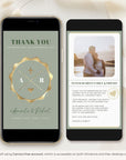 Sage Green Passport Style Wedding Thank You Card Video Template