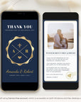 Navy Passport Style Wedding Thank You Card Video Template
