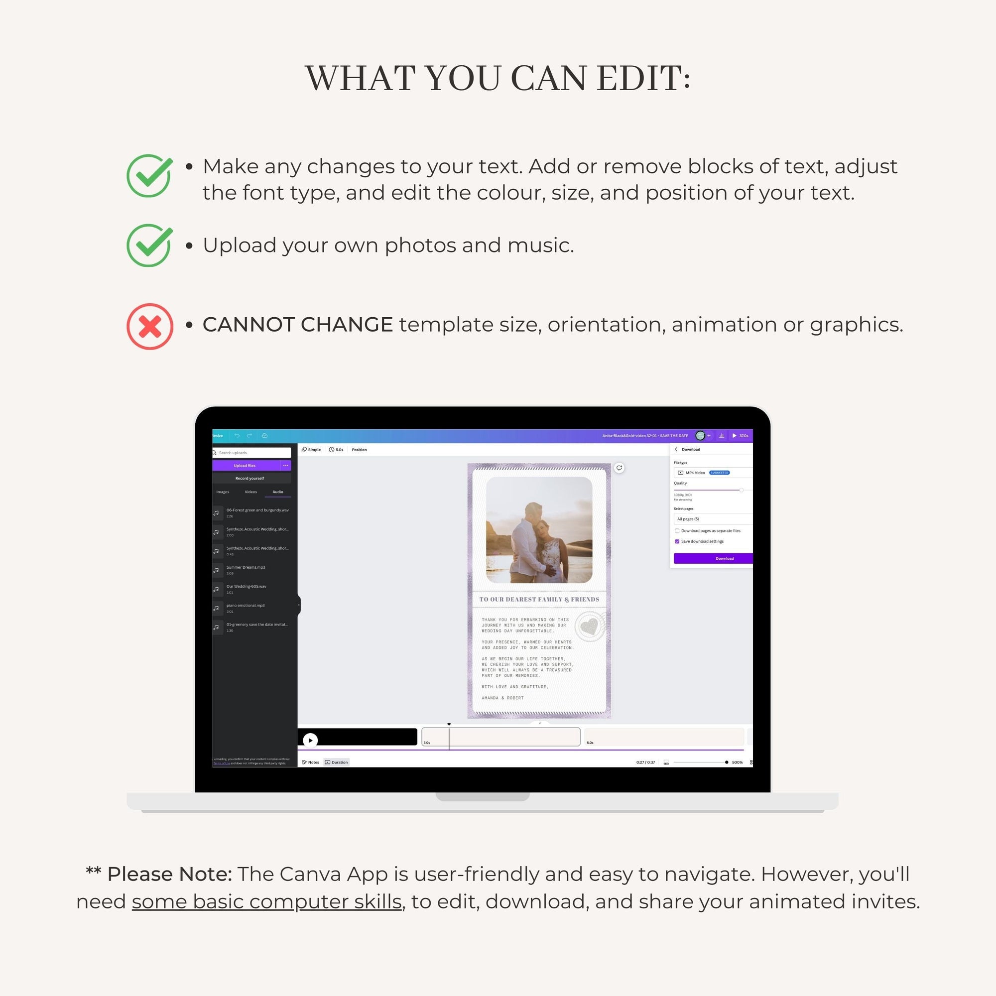 Purple Passport Style Wedding Thank You Card Video Template