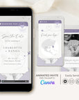 Boarding Pass Save the Date Video Template - Purple