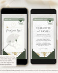 Boarding Pass Wedding Invitation Video Template - Sage Green