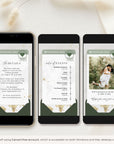 Boarding Pass Wedding Invitation Video Template - Sage Green