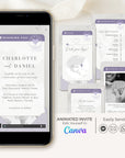 Boarding Pass Wedding Invitation Video Template - Purple