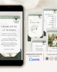 Boarding Pass Wedding Invitation Video Template - Sage Green