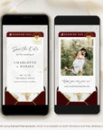 Boarding Pass Save the Date Video Template - Burgundy