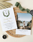Palma | tropical wedding invite Template with Monogram