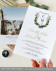 Palma | tropical wedding invite Template with Monogram